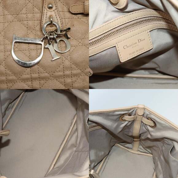 DIOR Lady DIOR Canage Hand Bag Coated Canvas Cream Vanilla - Picture 11 of 13